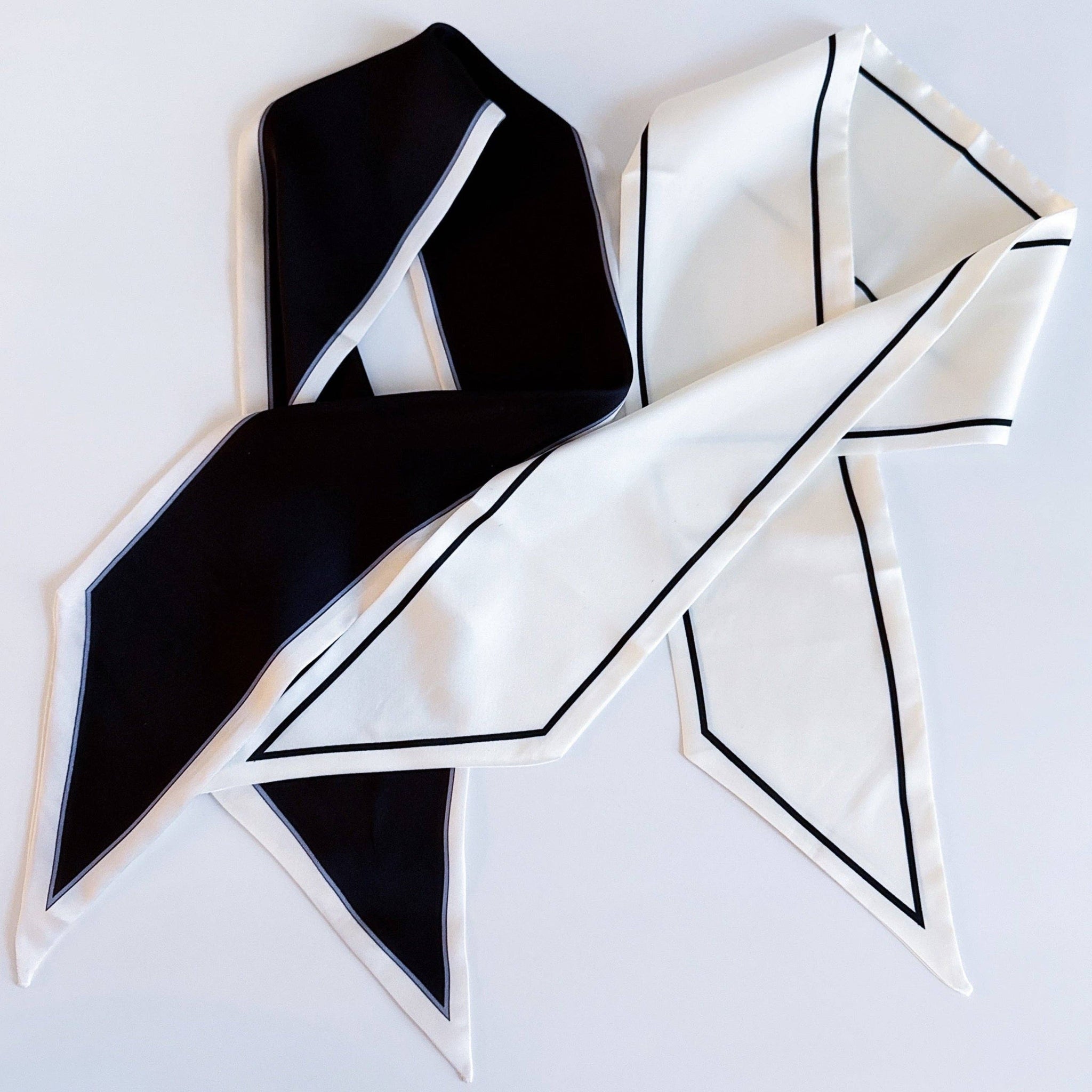 Chic Contrast Edge Ribbon Scarf