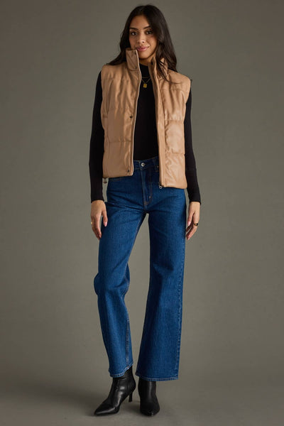 Tan Faux Leather Vest