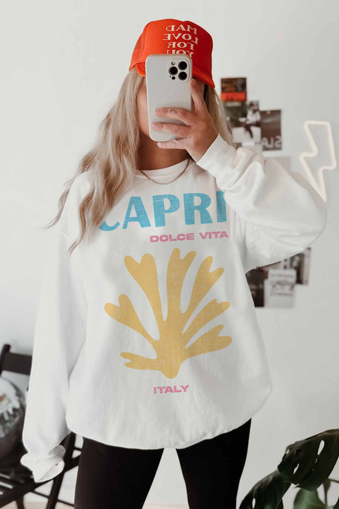 CAPRI DOLCE VITA OVERSIZED SWEATSHIRT