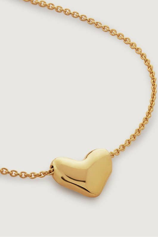 Gold Puffy Heart Necklace