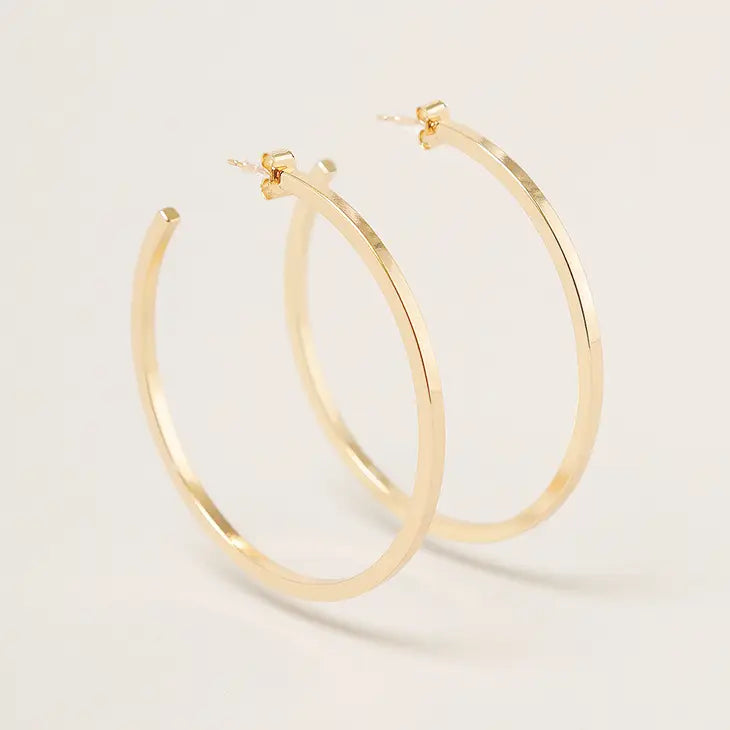 Large Hoop Post Earrings