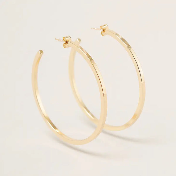 Large Hoop Post Earrings