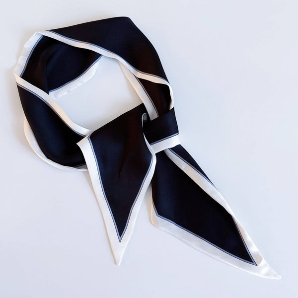 Chic Contrast Edge Ribbon Scarf