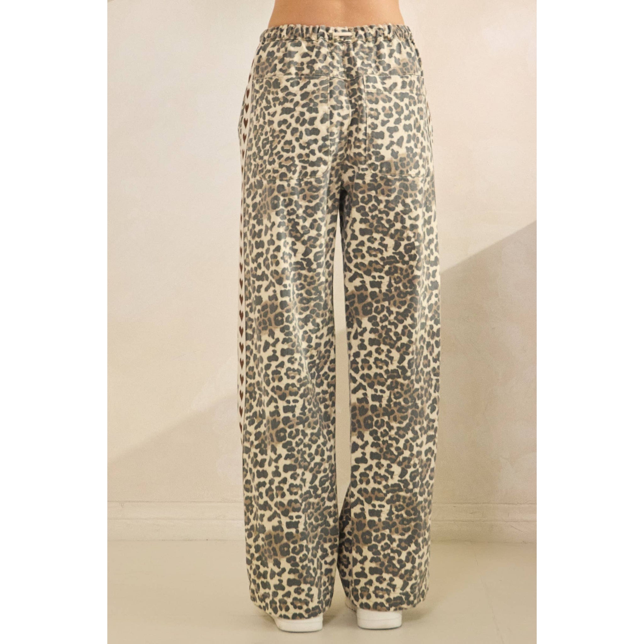 Leopard Striped Wide-Leg Pants