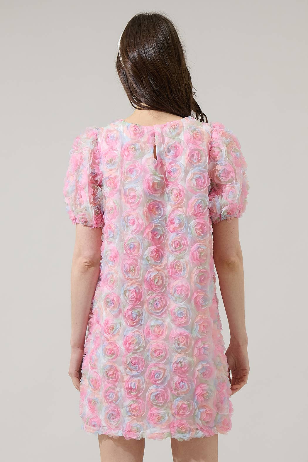 Pink Brie Floral Shift Mini Dress