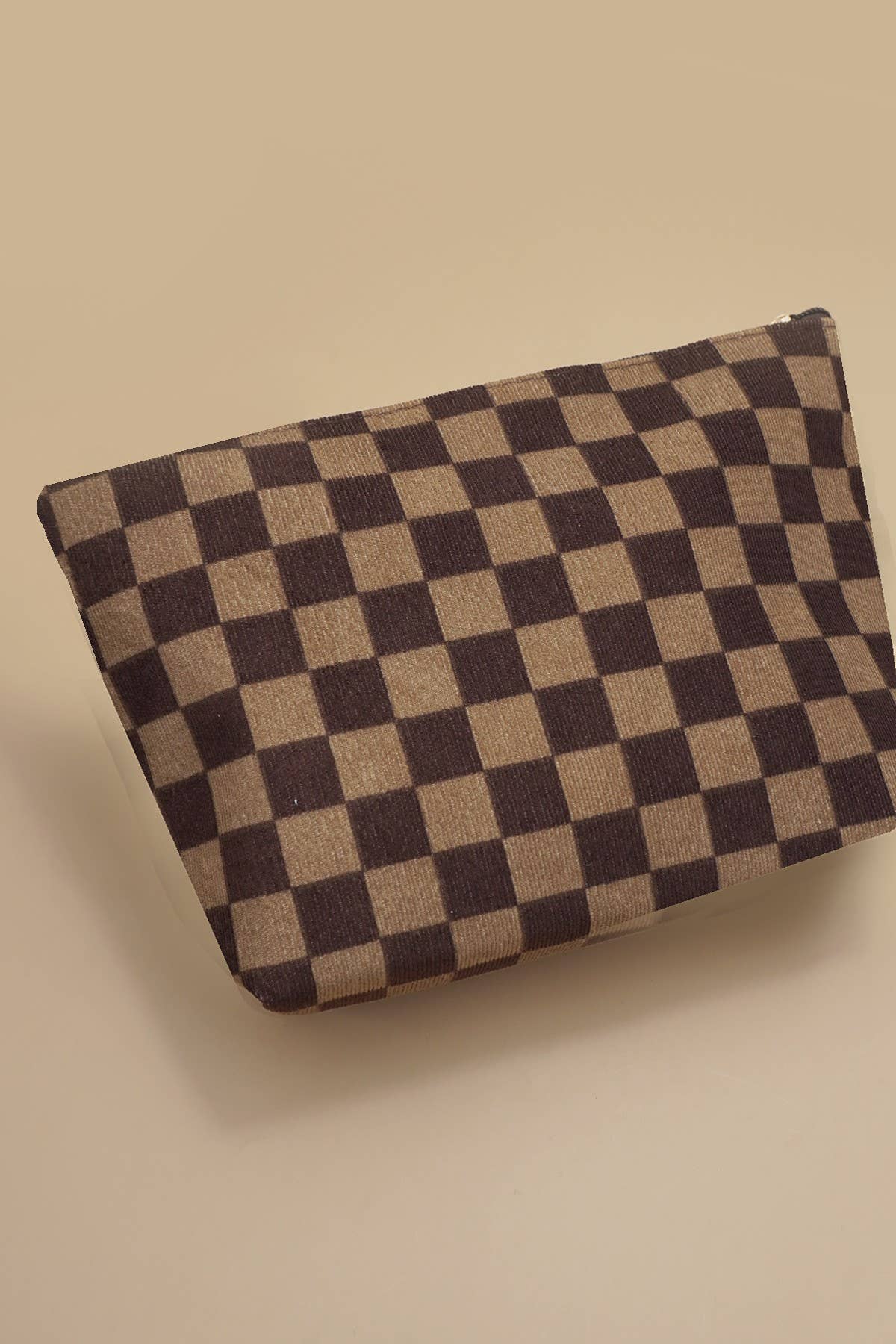 Large Checkered Cosmetic Makeup Bag