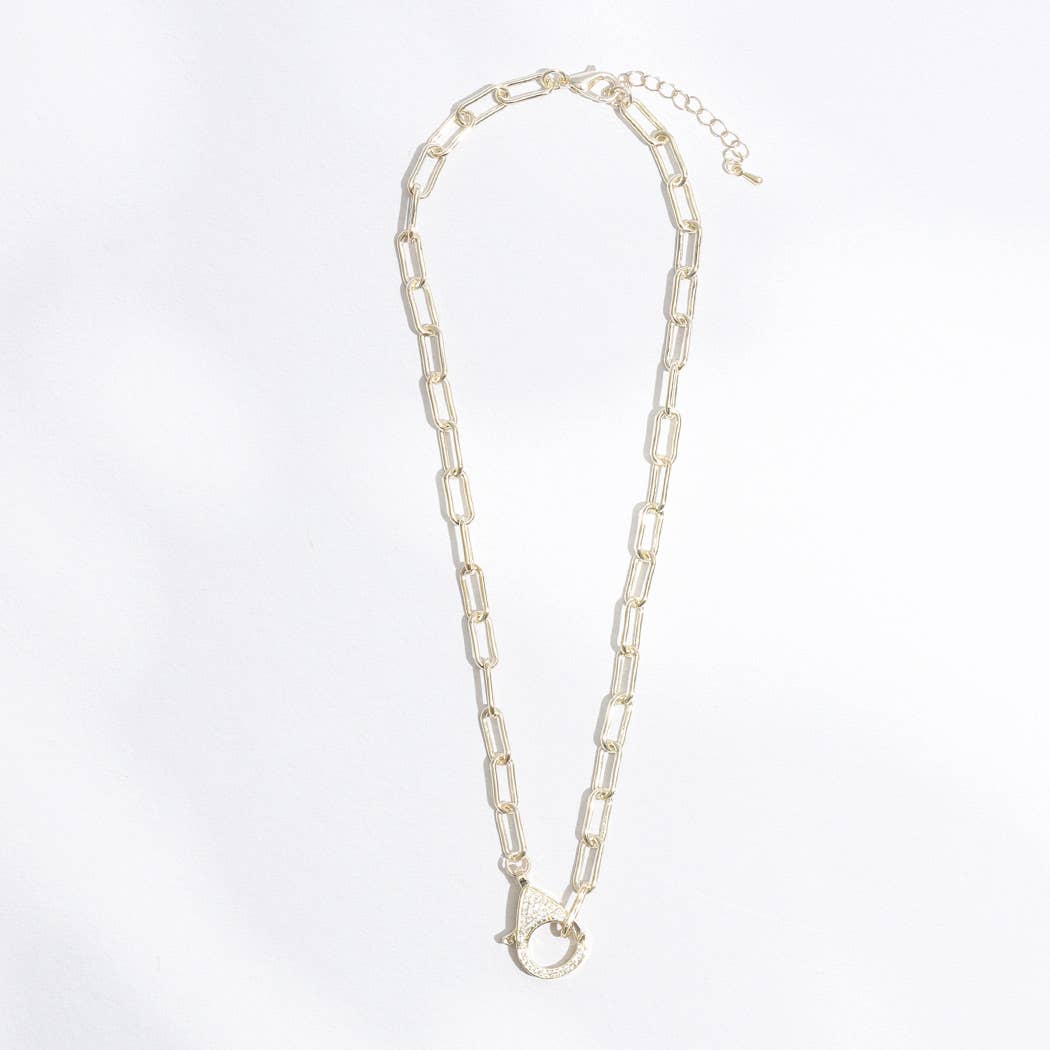 Lobster Closure Paperclip Shape Necklace
