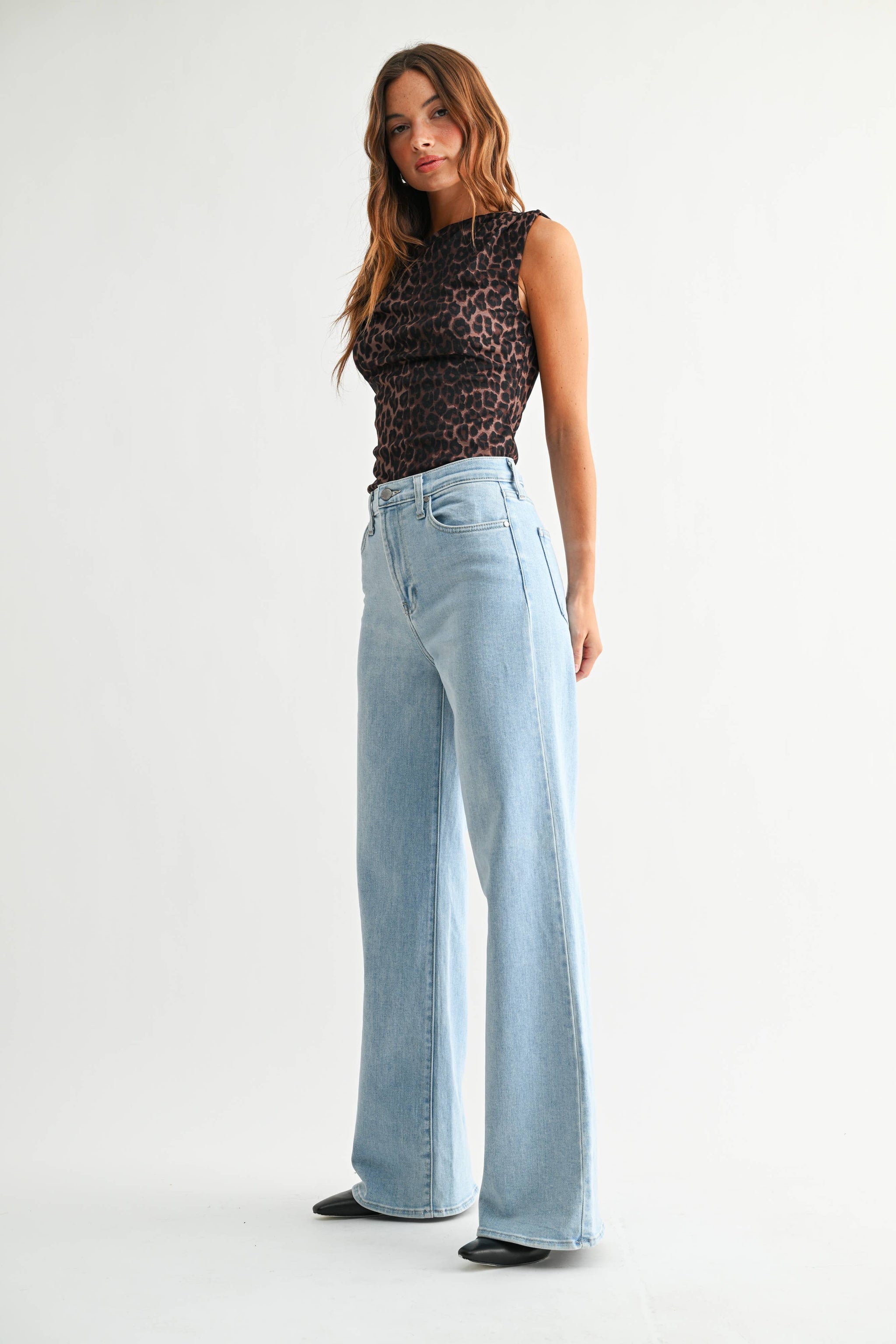 Light Denim Palazzo Jeans