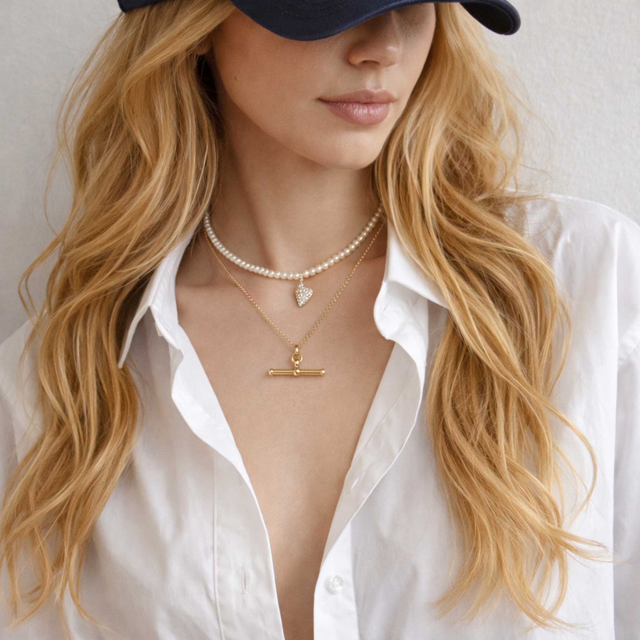 Golden T-Bar Chain Necklace