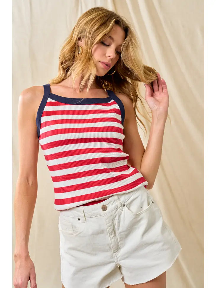 Doe & Rae 4th of July Stripe Tank