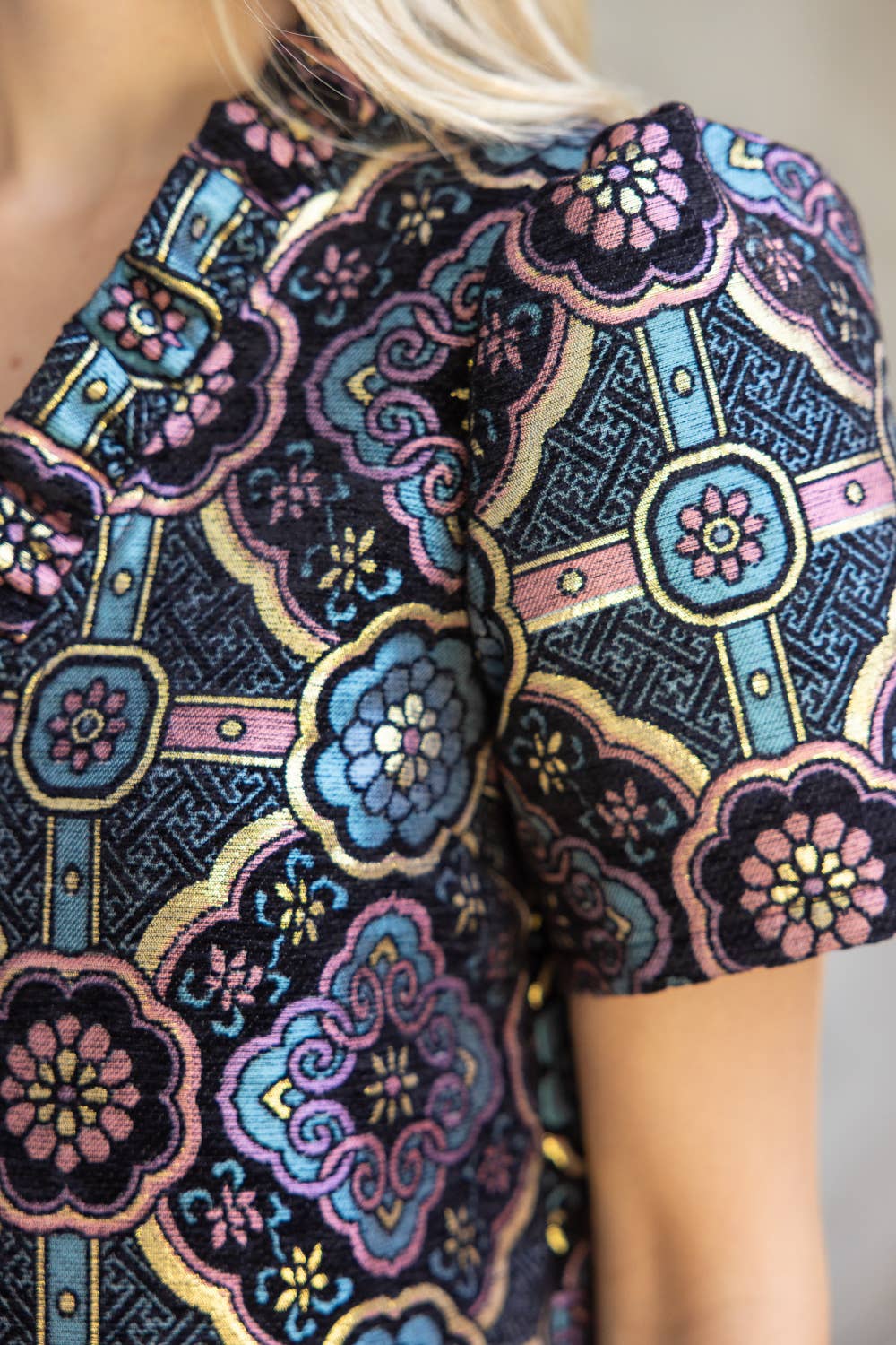 Multi Mandala Jaquard Sheath Dress