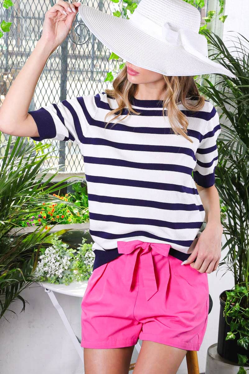 Short-Sleeve Lightweight Sweater