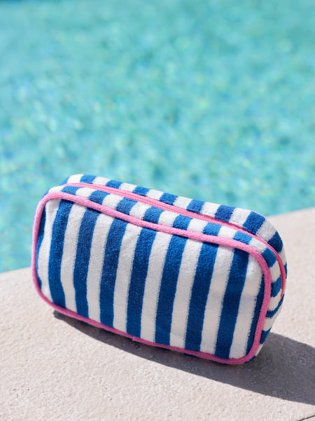Cabana Stripe Terry Zip Pouch