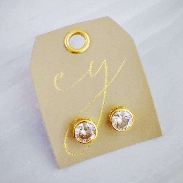 Bold And Brilliant Bezel Stud Earrings