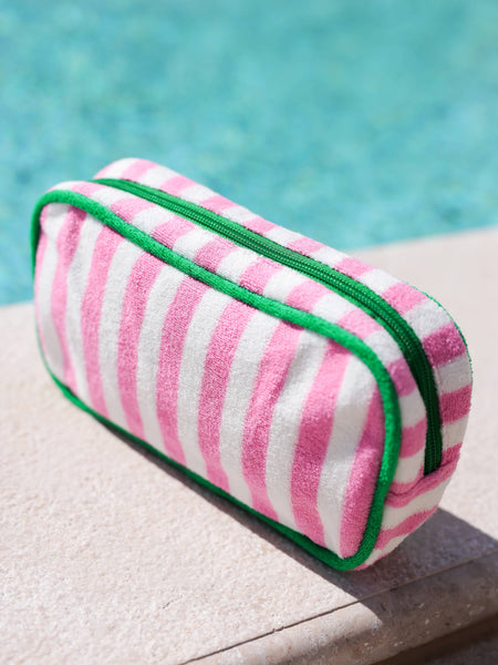 Cabana Stripe Terry Zip Pouch