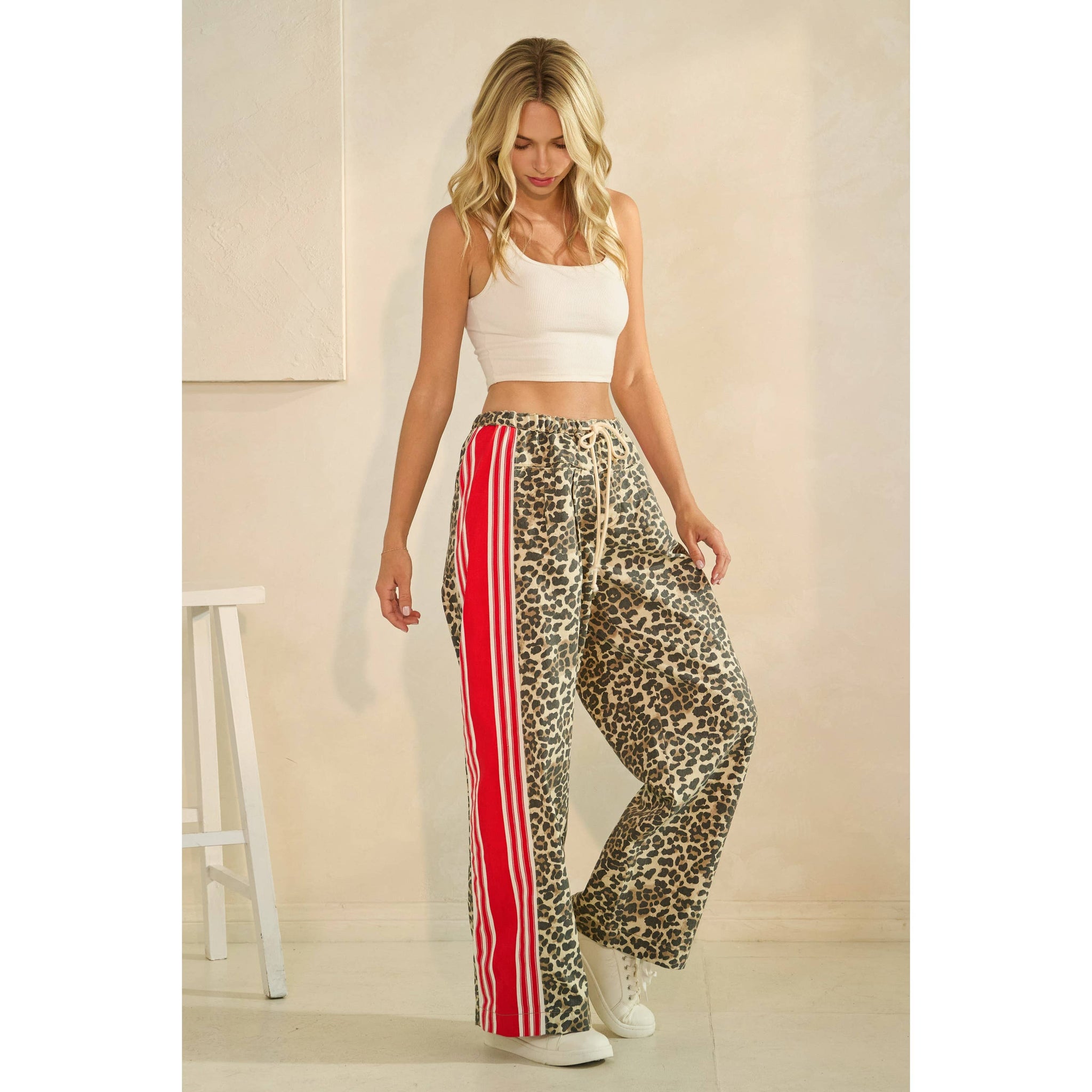 Camo Sport Striped Wide Leg Lounge Pants