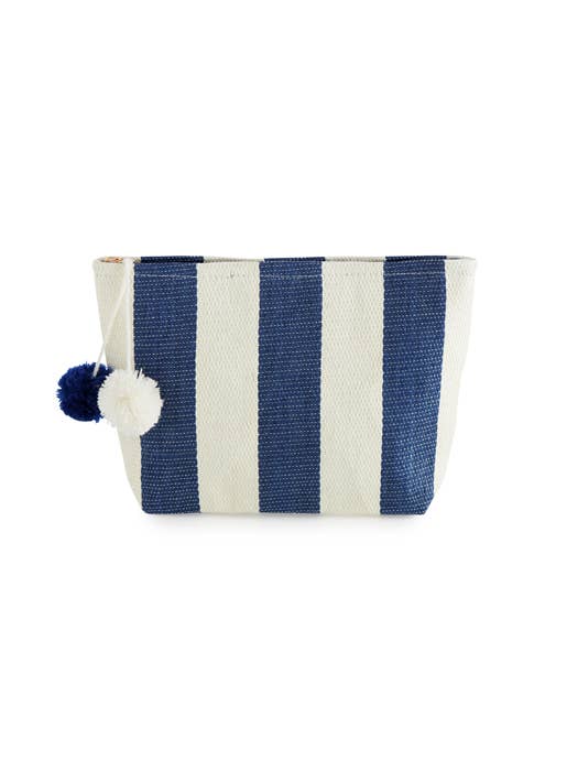 Wide Striped Zip Pouch