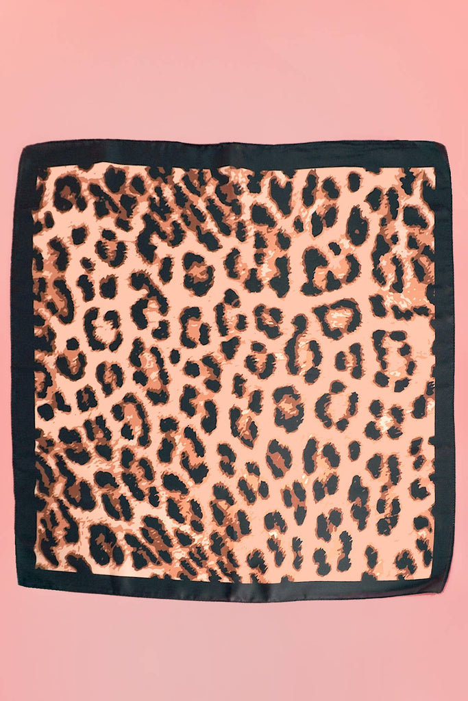 Animal Leopard Print Silky Bandana Scarf