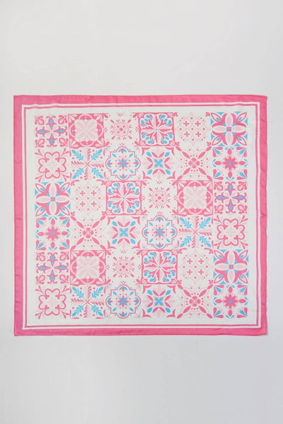 Garden Tile Mosaic Print Bandana Scarf