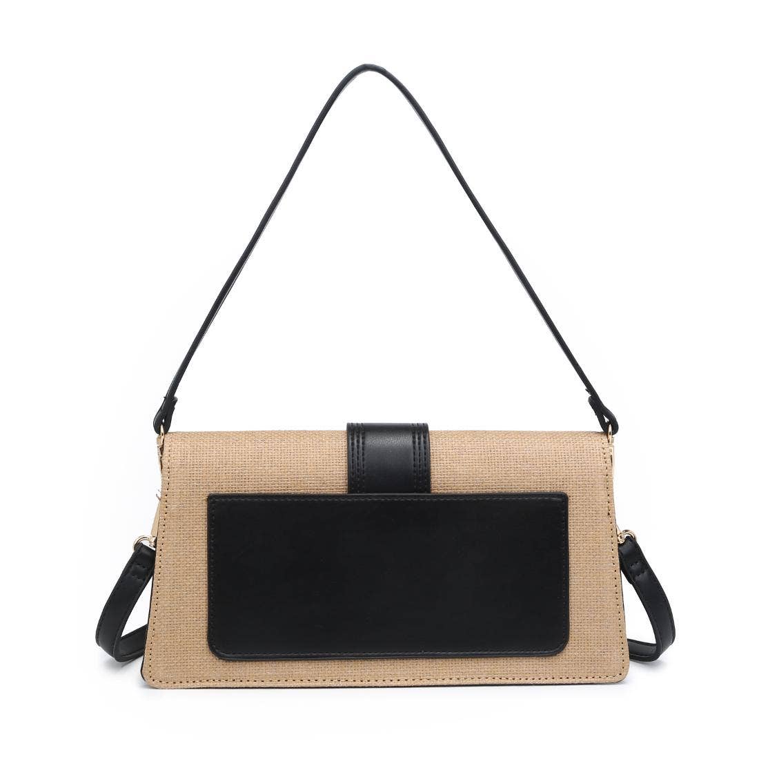 Straw Vegan Leather Crossbody Purse