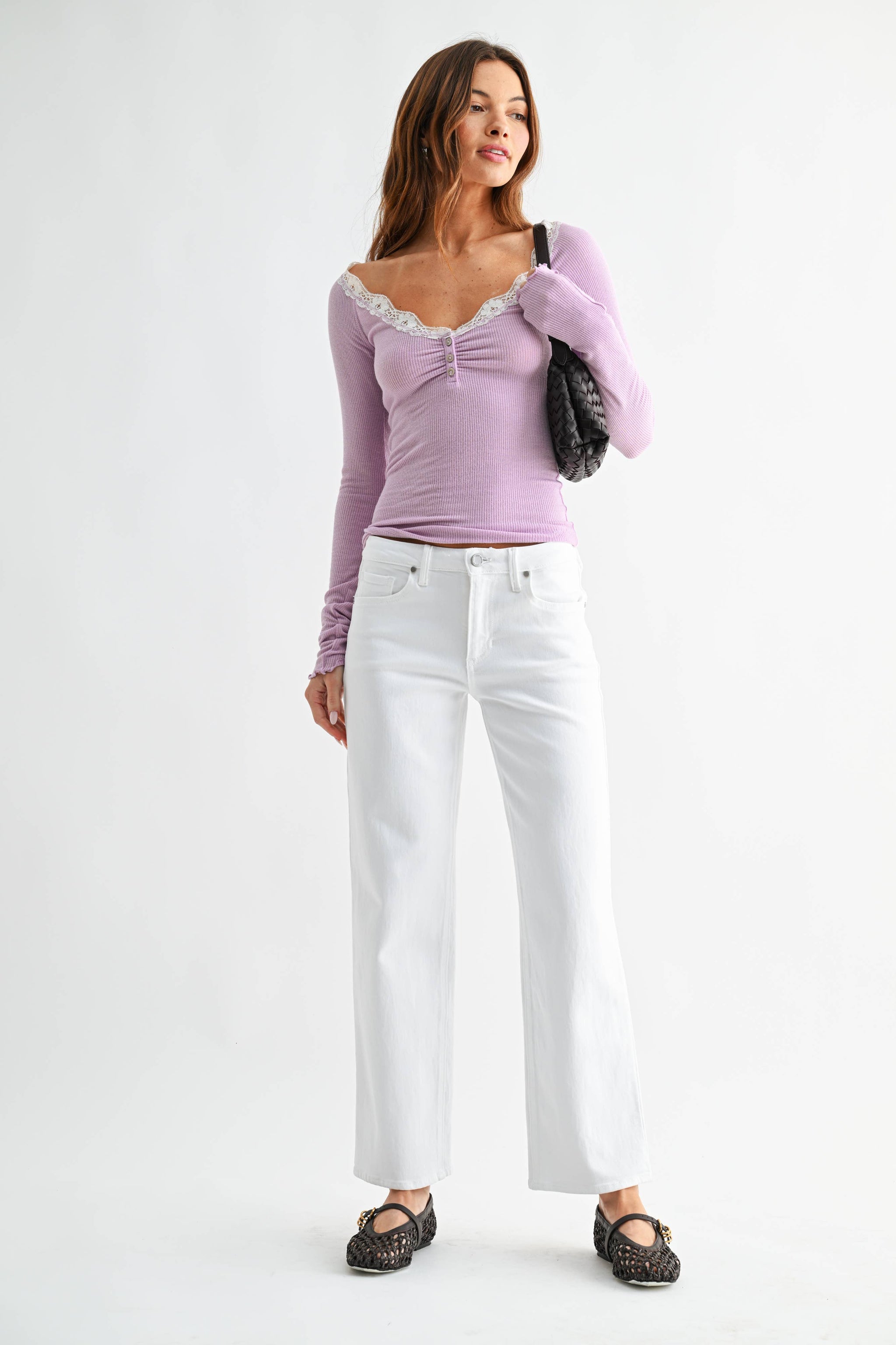 Optic White Stretchy Straight Jeans