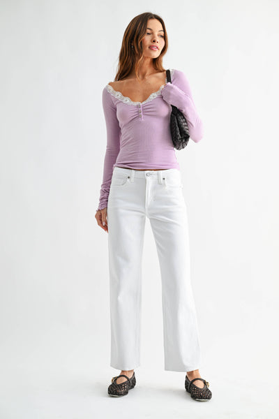 Optic White Stretchy Straight Jeans