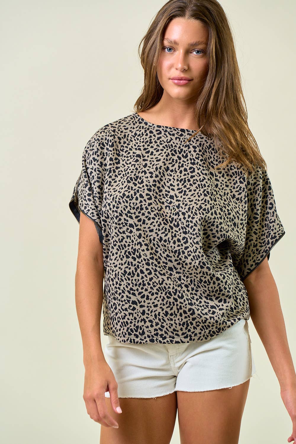 Animal Print Jacquard Knit Top