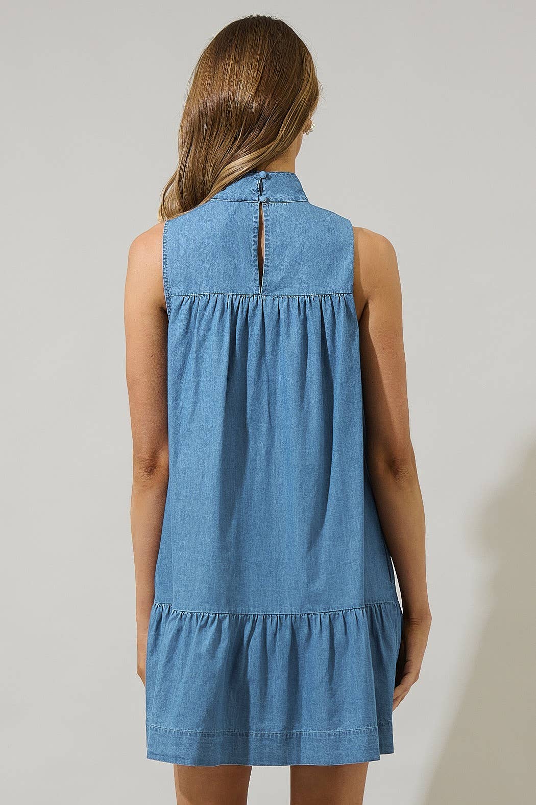 Denim Albie Bow Mini Dress