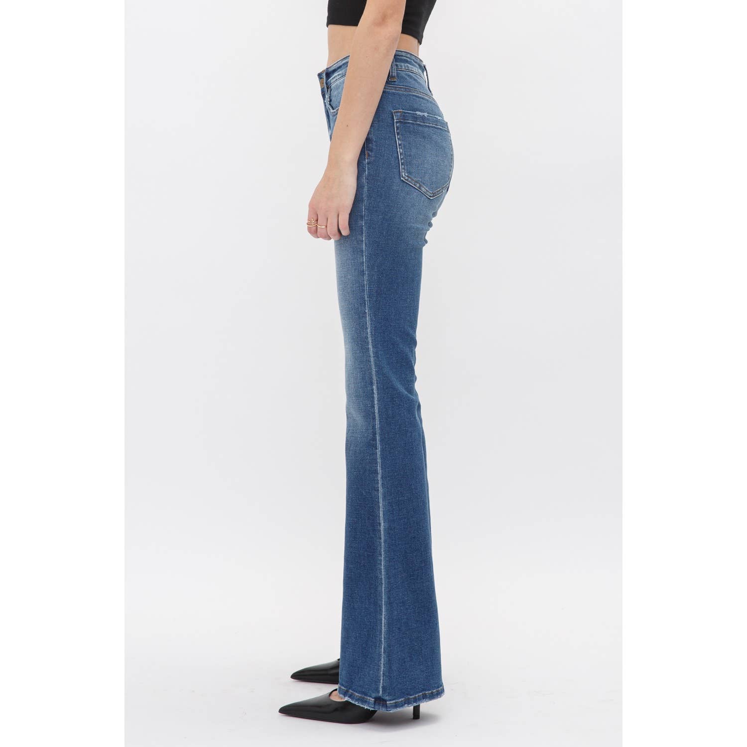 Medium Wash Denim High Rise Flare