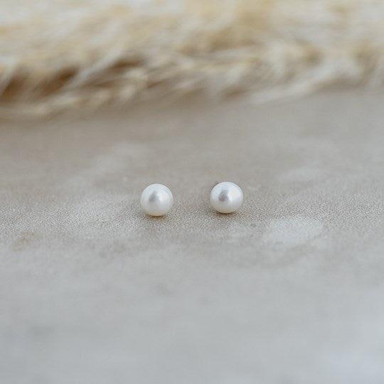 Glee White Baby Pearl Stud Earrings