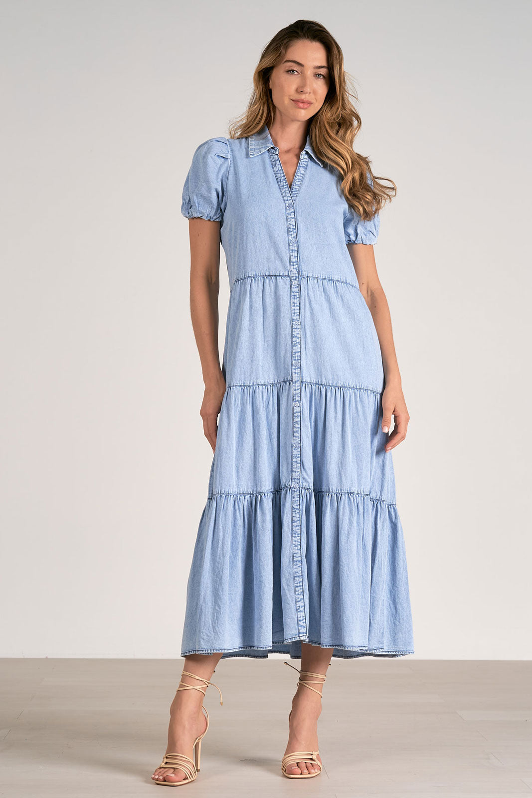 Elan Short Sleeve Midi Dress at Maria Vincent Boutique