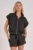 Jet Black Zip Up Vest