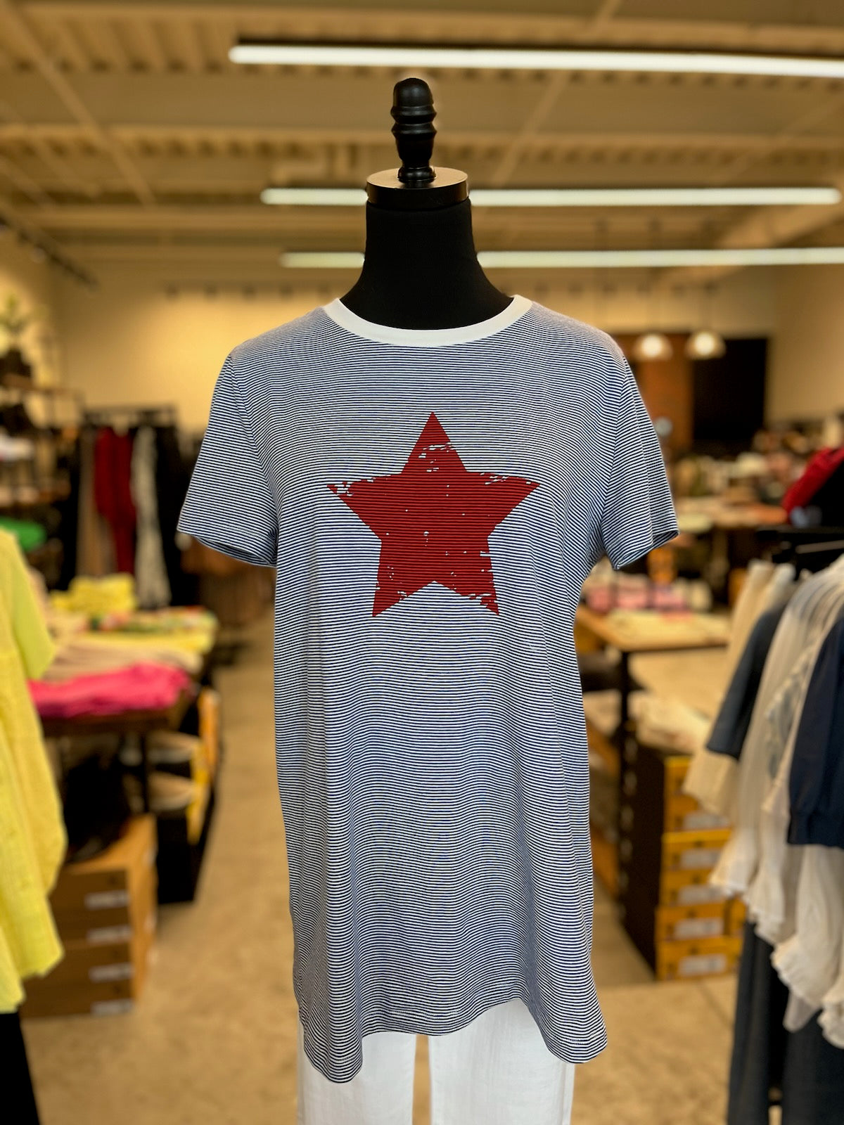 Doe & Rae 4th of July Striped Print Tee