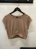 Bobi V-Detail Short Sleeve Slub Sweatshirt
