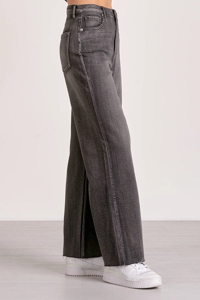 Black Wash High Waisted Wide Leg Jeans