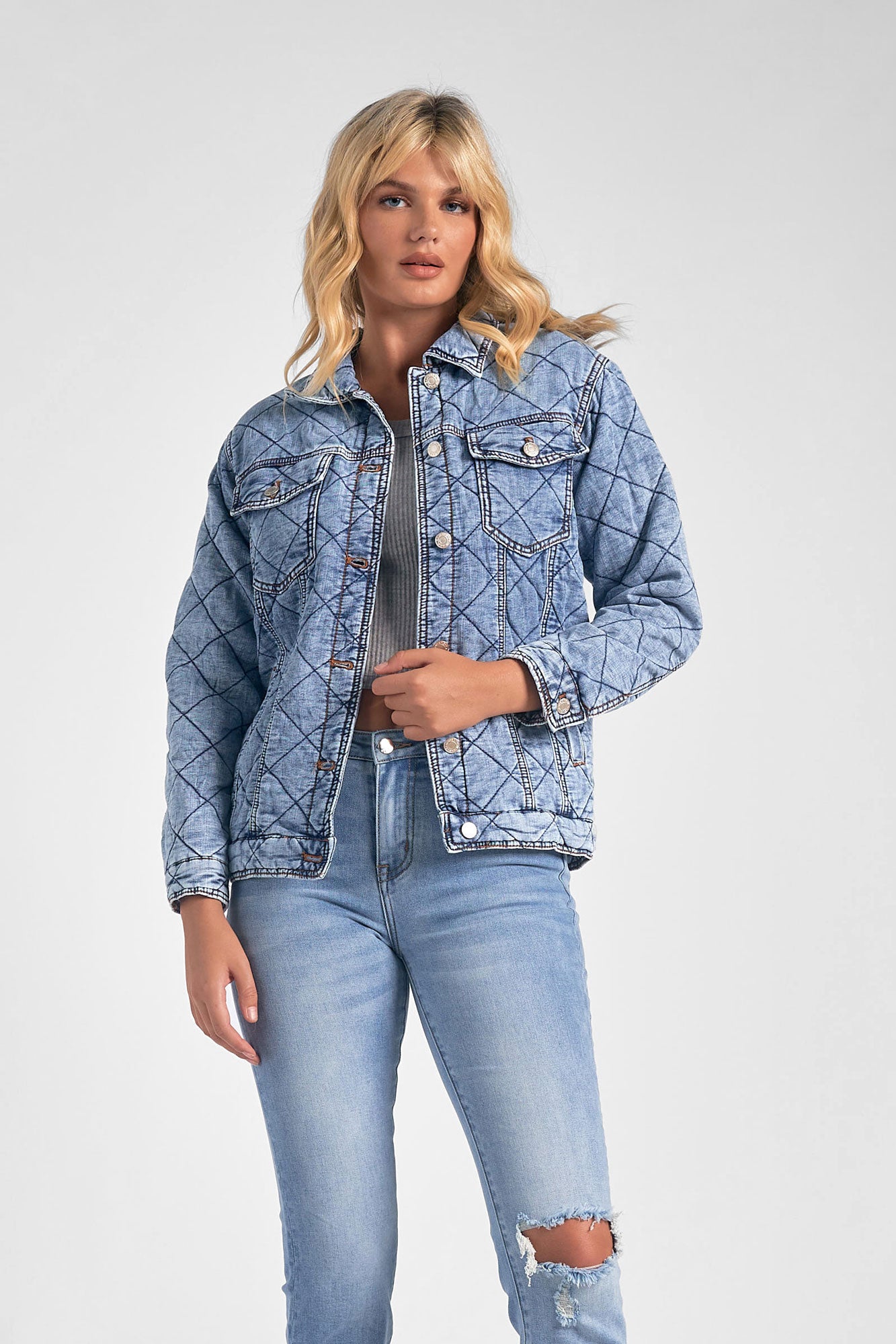 Elan Denim Quilted Jean Jacket