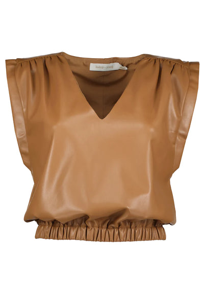 Bishop & Young Tan Simone Vegan Leather Top