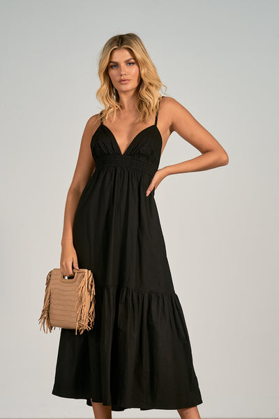 Elan Black Beverly Midi Dress