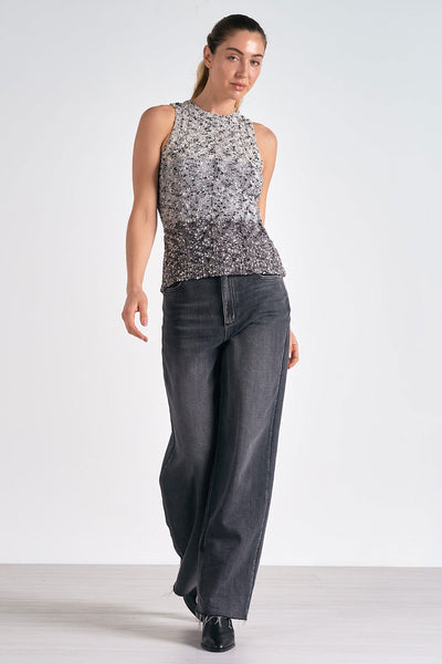 Grey Ombre Sleeveless Sweater