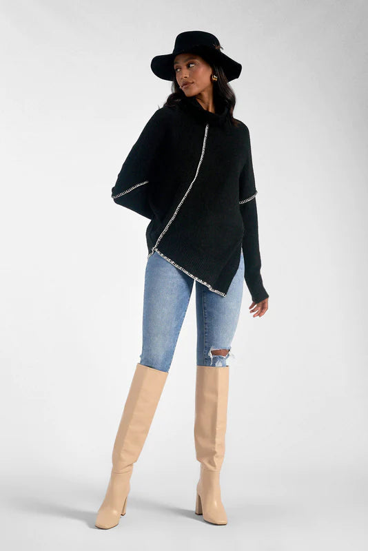 Asymmetrical hot sale turtleneck sweater