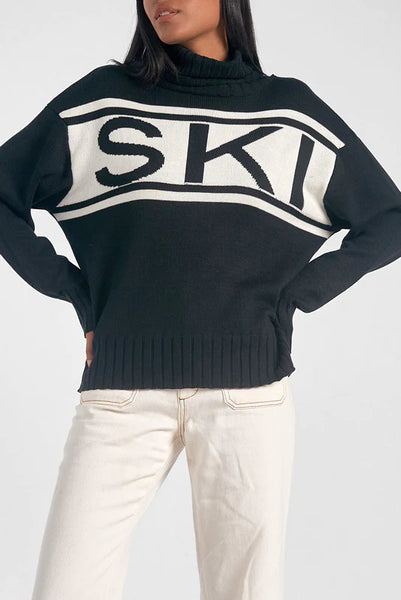 Elan Black SKI Turtleneck Sweater