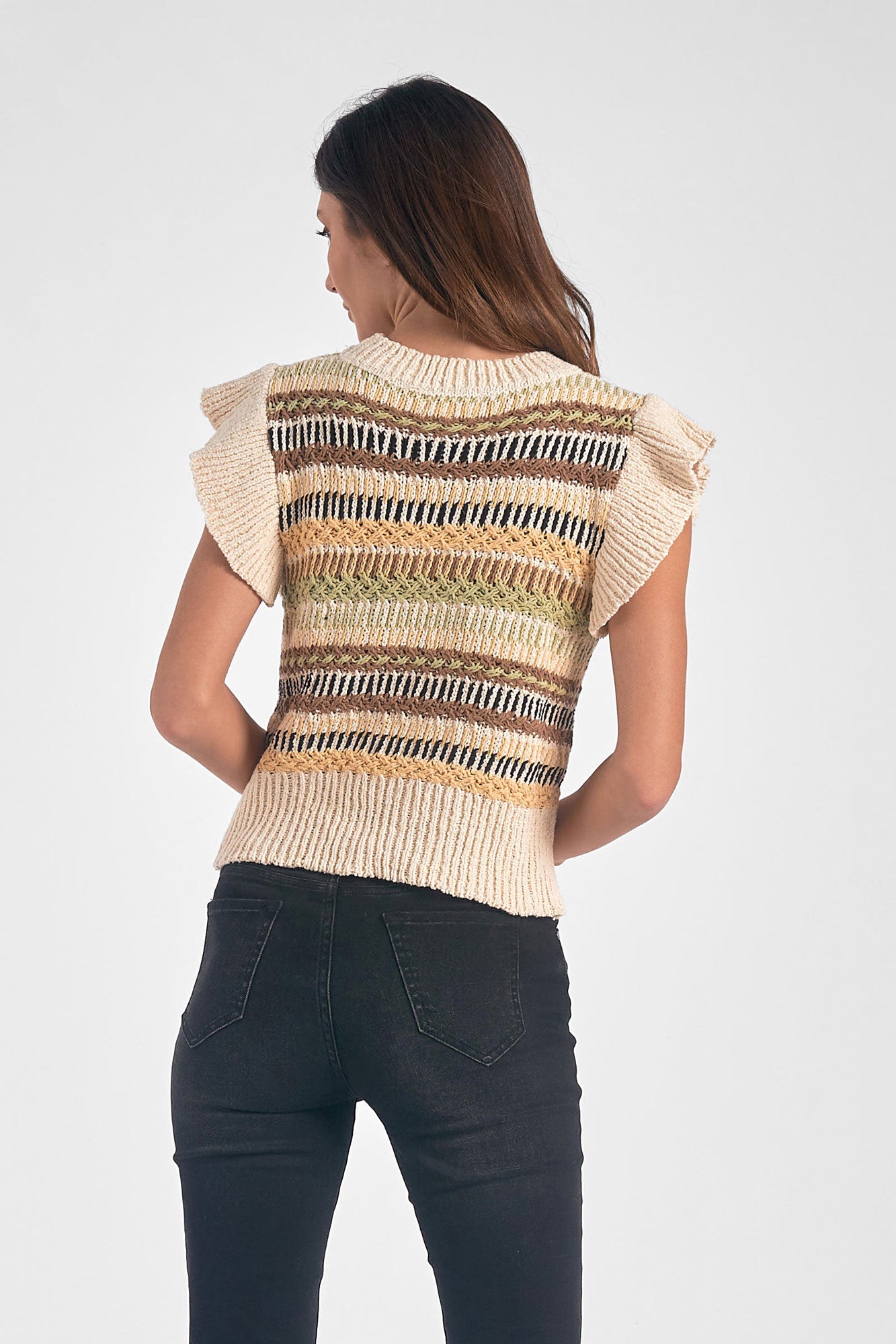 Elan Mint Multi Crewneck Sweater