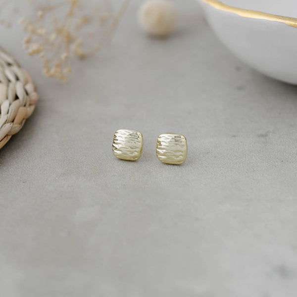 Glee Willa Square Textured Stud Earrings