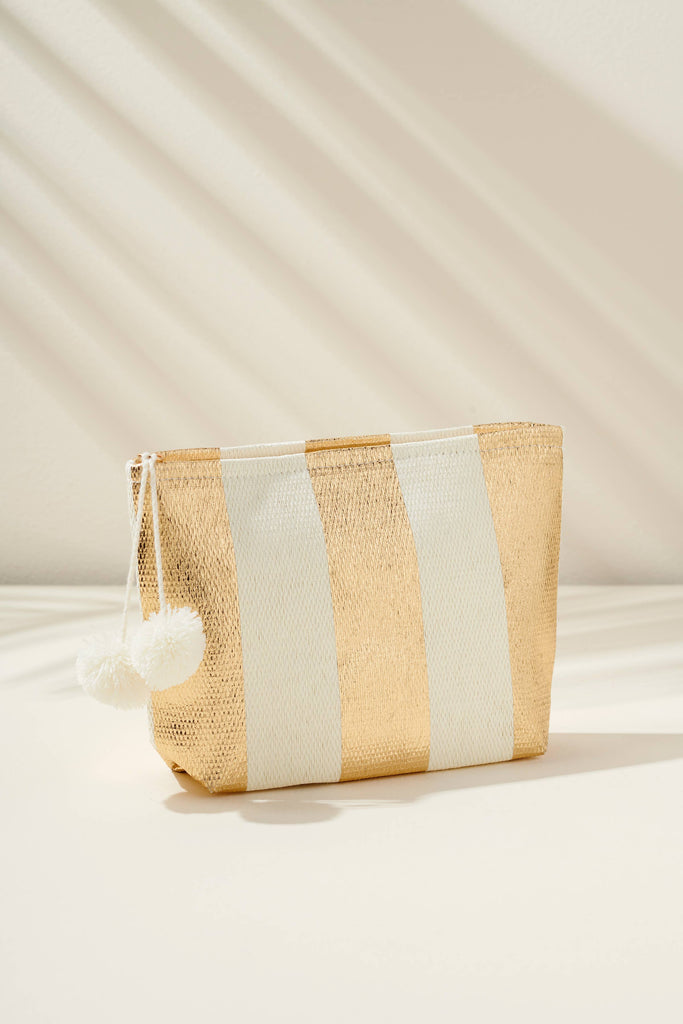 Wide Striped Zip Pouch