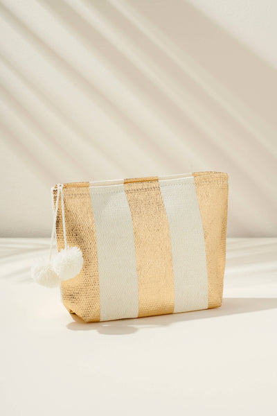 Wide Striped Zip Pouch
