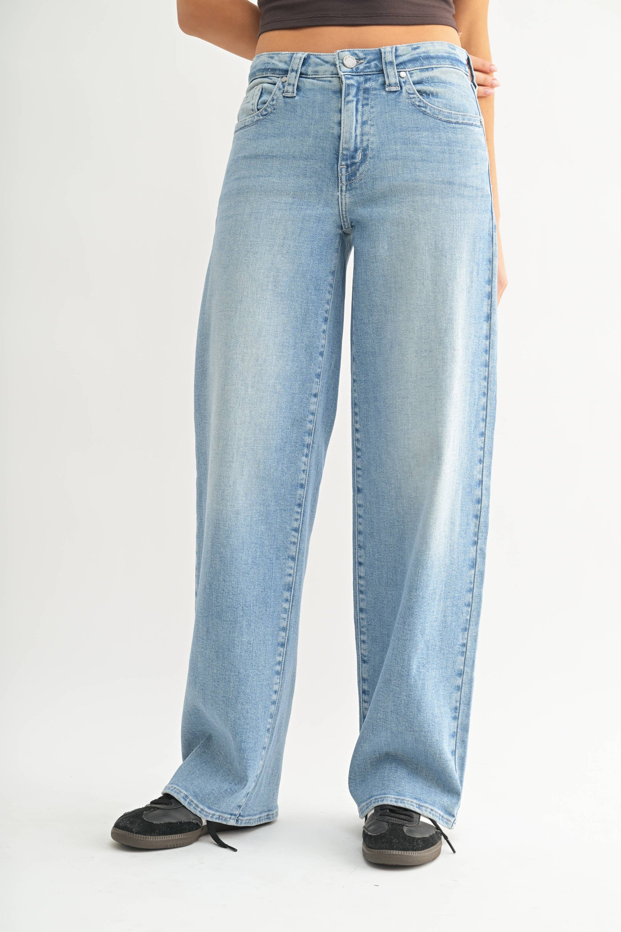 Light Denim Low Slung Vintage Straight Jeans