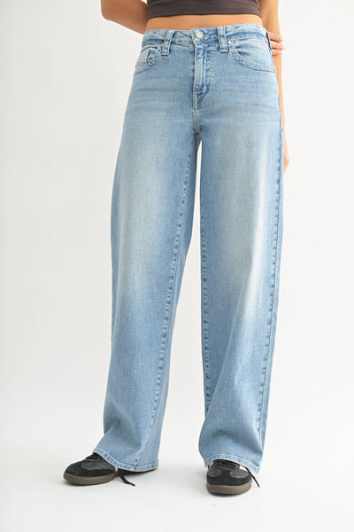 Light Denim Low Slung Vintage Straight Jeans