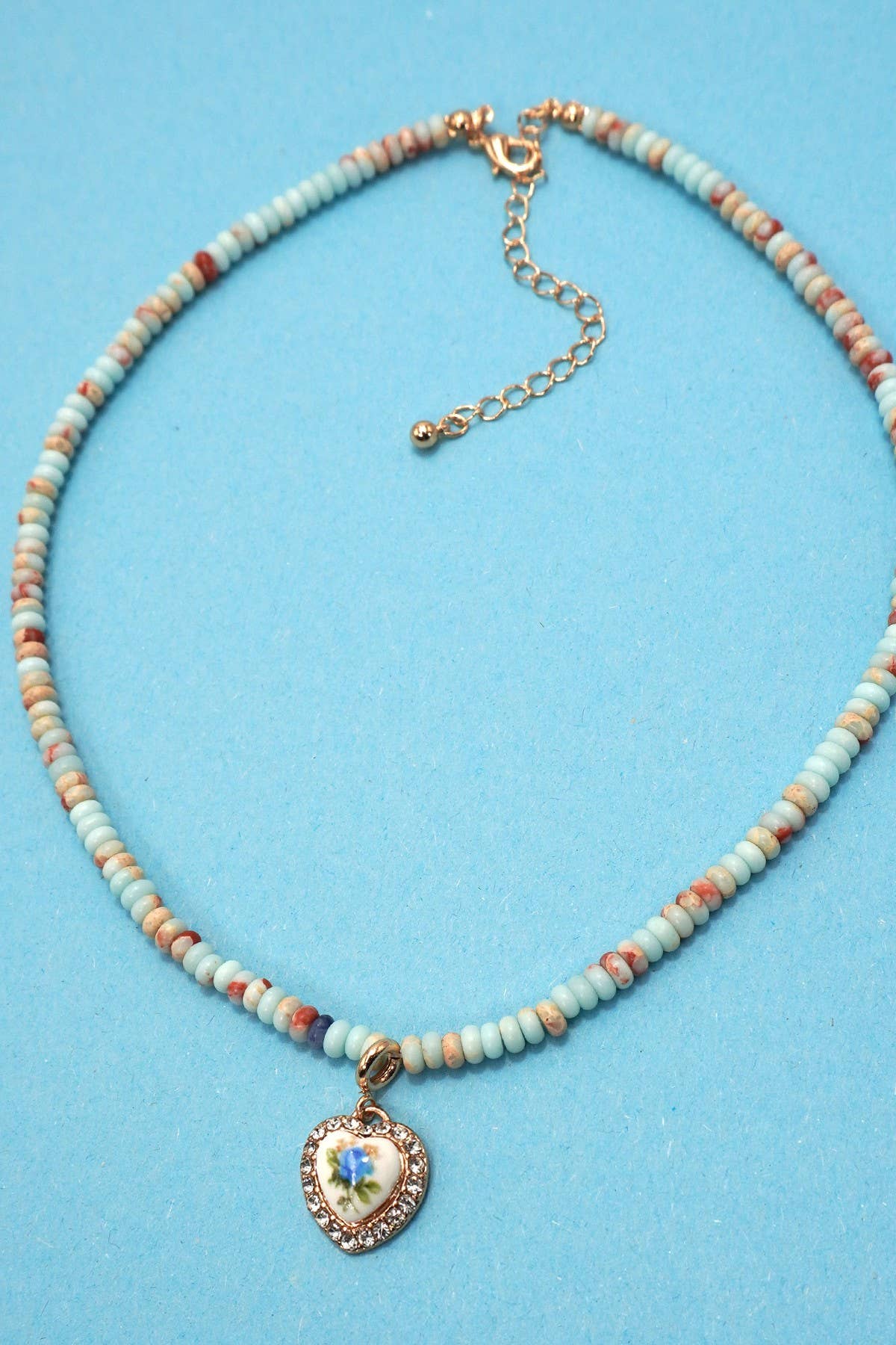 Natural Semi Precious Stone Beaded Charm Necklace