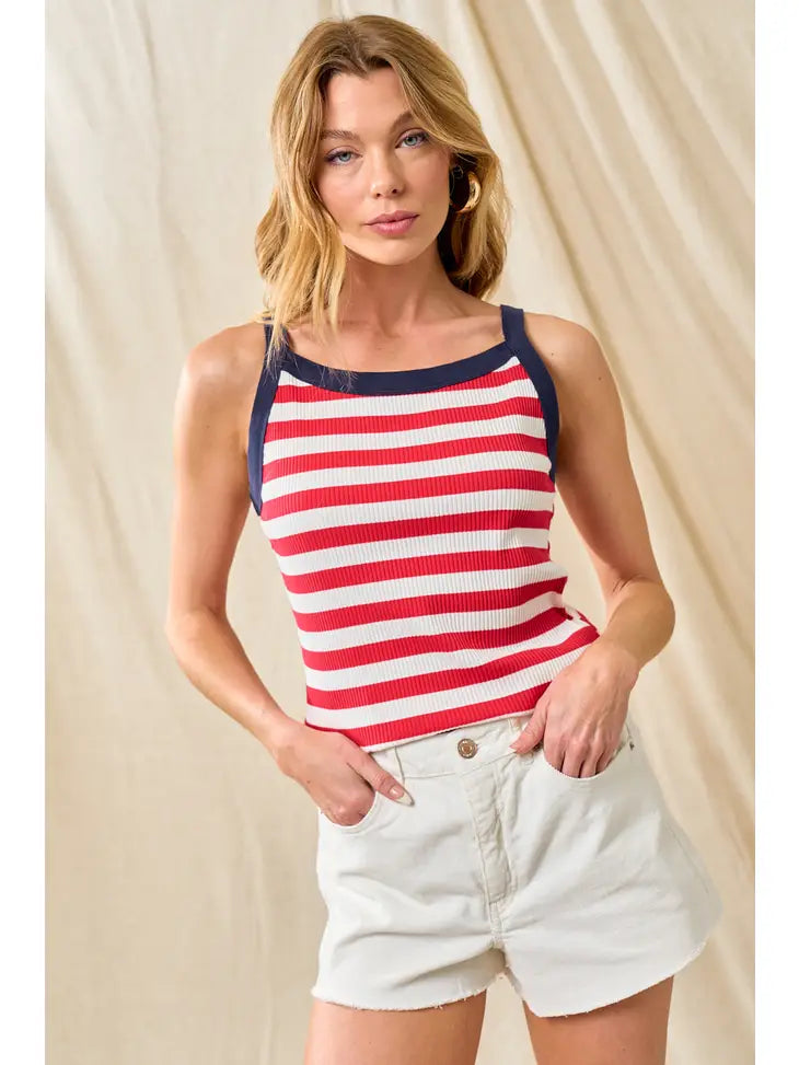 Doe & Rae 4th of July Stripe Tank