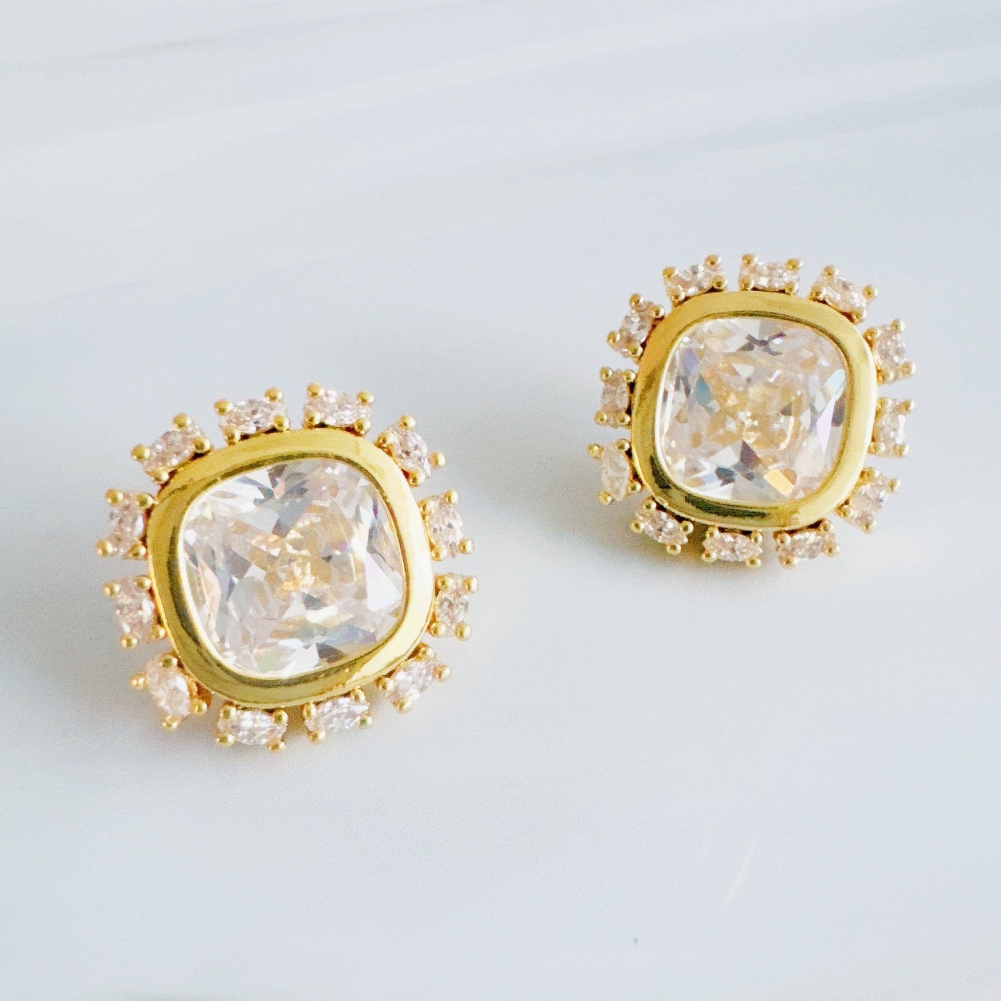 Luminous Crown Stud Earrings